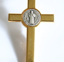 Load image into Gallery viewer, Large St Benedict Gold Crucifix - Paracord