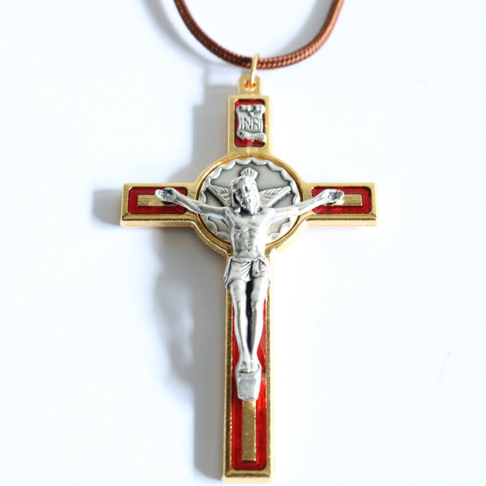 Large Holy Spirit Red Crucifix - Paracord