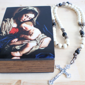 Natural Wood Rosary with Keepsake Box
