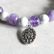 Load image into Gallery viewer, Amethyst and White Howlite Bracelet - Women