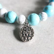 Load image into Gallery viewer, Turquoise Blue Magnesite and White Howlite Bracelet - Women