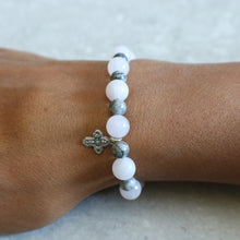 Load image into Gallery viewer, Rose Quartz and Silver Crazy Lace Agate Bracelet - Women