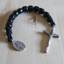 Load image into Gallery viewer, Large Wood All Black Pocket Rosary