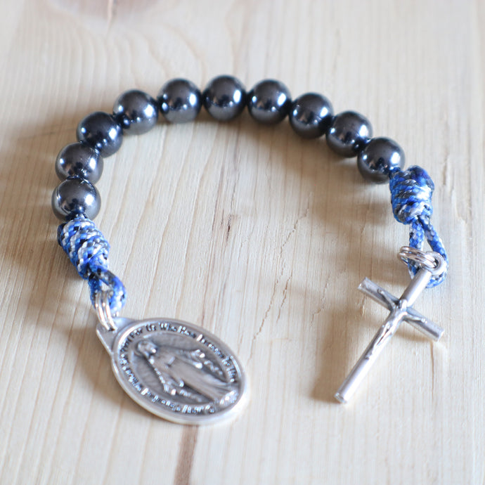 Blue Camo & Black Pocket Rosary