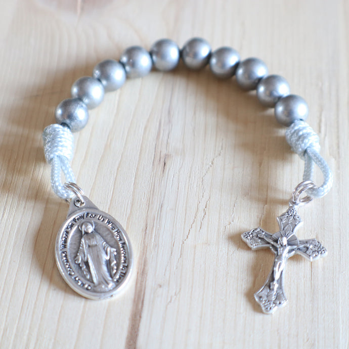 All Gray Pocket Rosary
