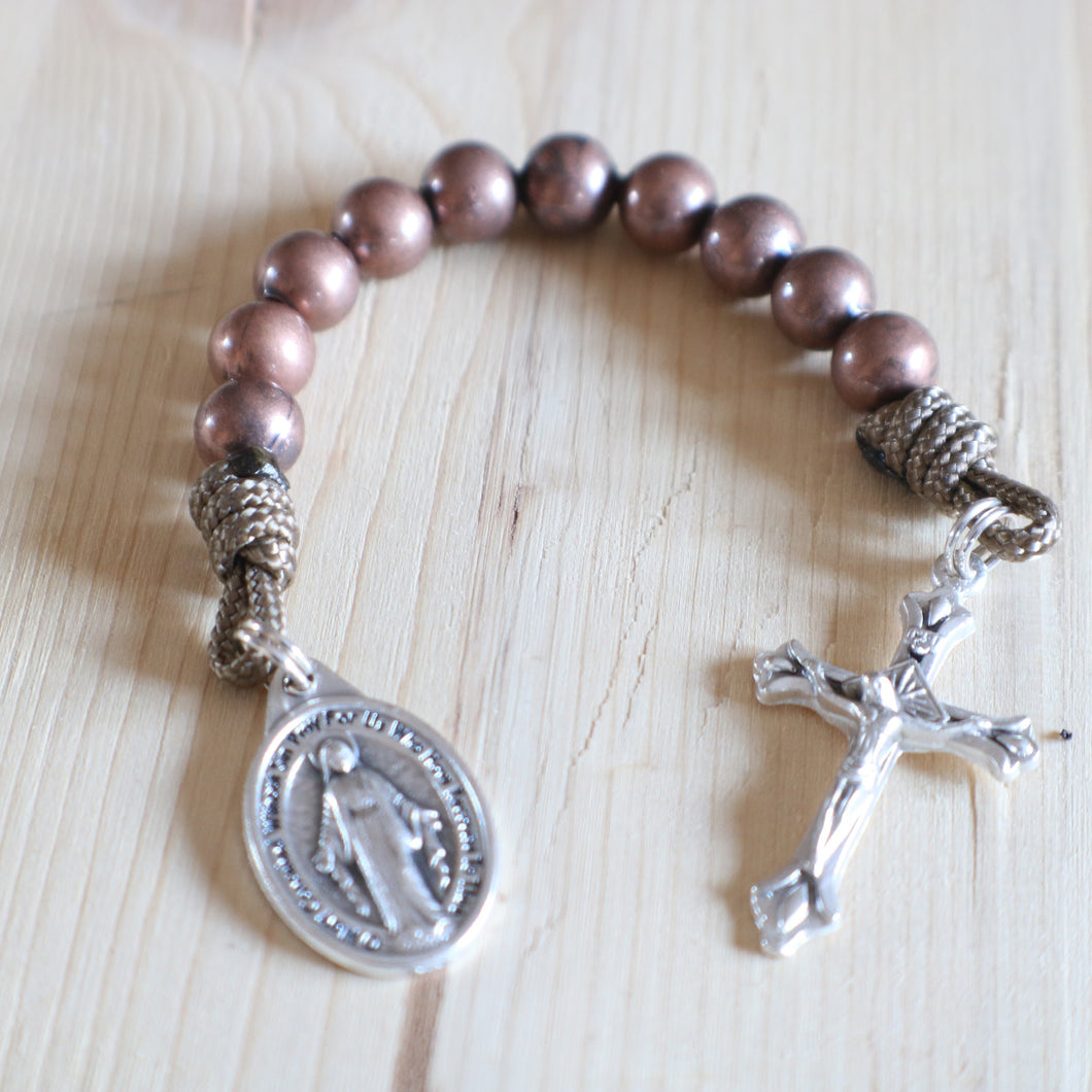Brown & Copper Pocket Rosary