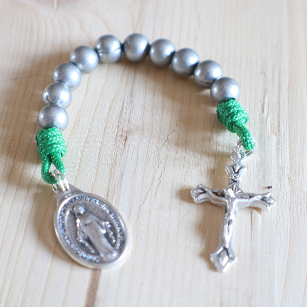 Green & Gray Pocket Rosary