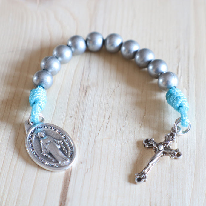 Teal & Gray Pocket Rosary