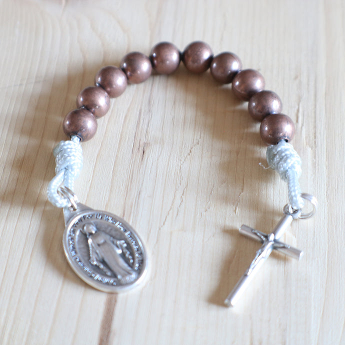 Gray & Copper Pocket Rosary