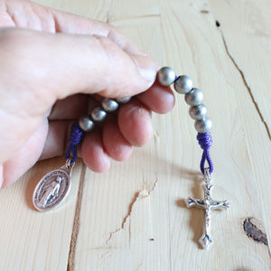 Purple & Gray Pocket Rosary
