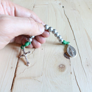 Green & Gray Pocket Rosary