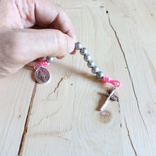 Load image into Gallery viewer, Pink &amp; Gray Pocket Rosary