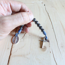 Load image into Gallery viewer, Blue Camo &amp; Black Pocket Rosary