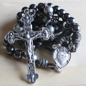 Camo Black Rosary with Centerpiece