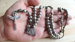 Camo Gray Rosary with Centerpiece