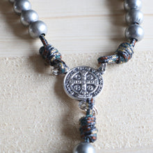 Load image into Gallery viewer, Camo Gray Rosary with Centerpiece