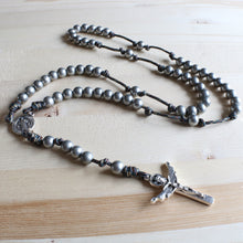Load image into Gallery viewer, Camo Gray Rosary with Centerpiece