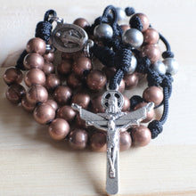 Load image into Gallery viewer, Black Bronze Rosary with Centerpiece
