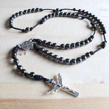 Load image into Gallery viewer, All Black Rosary with Centerpiece