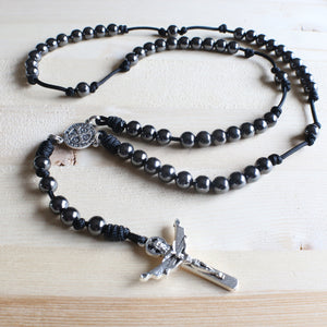 All Black Rosary with Centerpiece