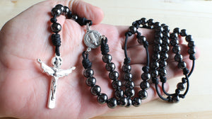 All Black Rosary with Centerpiece