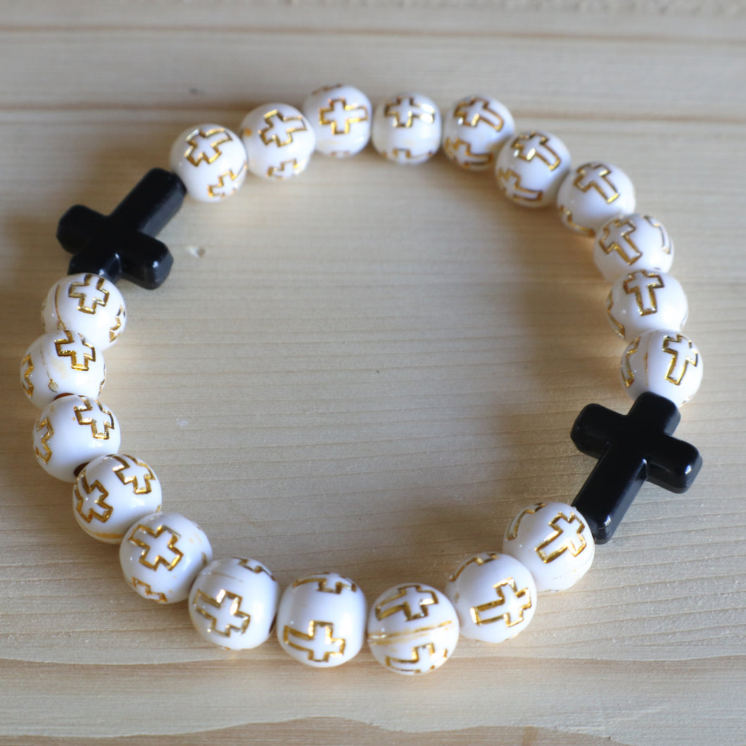 Cross Beads Rosary Bracelet - Men