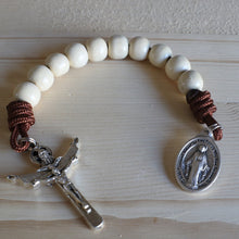 Load image into Gallery viewer, Natural Wood Brown Pocket Rosary