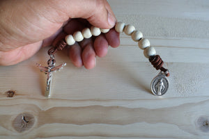 Natural Wood Brown Pocket Rosary