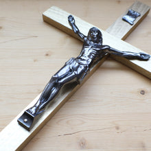 Load image into Gallery viewer, 13&quot; Gold Wood Wall Crucifix