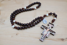 Load image into Gallery viewer, St Francis Wood Beads Rosary