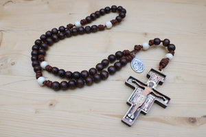St Francis Wood Beads Rosary