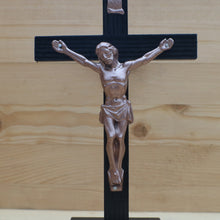 Load image into Gallery viewer, 8.5&quot; Black Wood Standing Crucifix
