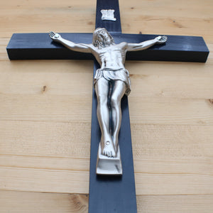 Large 17" Midnight Blue Wood Wall Crucifix