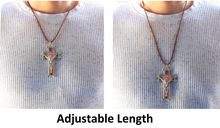 Load image into Gallery viewer, Large Unique St Benedict Crucifix - Paracord