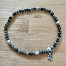 Load image into Gallery viewer, Rosary Bracelet Silver Crazy Lace Agate and White Howlite - Women