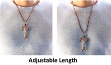 Load image into Gallery viewer, Large St Benedict Crucifix - Paracord