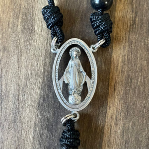 Black & Blue Rosary with Centerpiece
