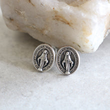 Load image into Gallery viewer, Miraculous Medal Necklace and Stud Earrings Set