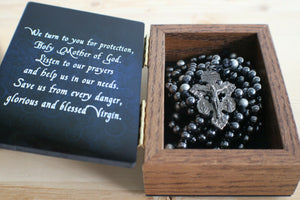20 Decade Black Rosary with Keepsake Box